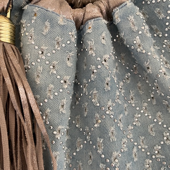 Denim bag Gypsy Tote, hobo, hippie  bag y2k - Picture 6 of 8